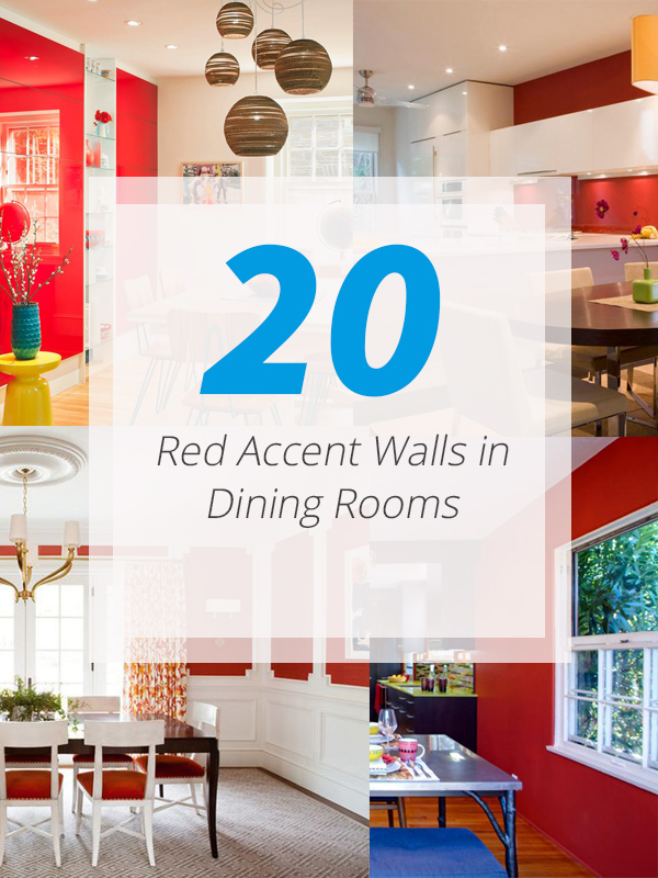 red dining accent walls