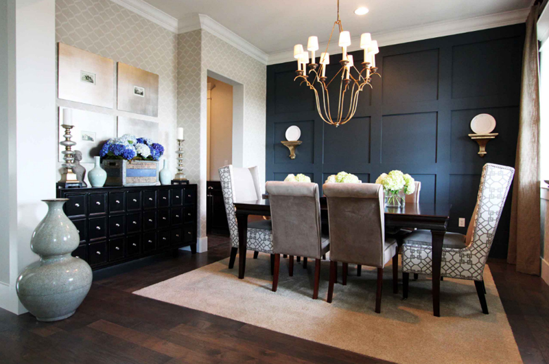 20 Beautiful Dining Rooms with Black Accent Walls | Home ...