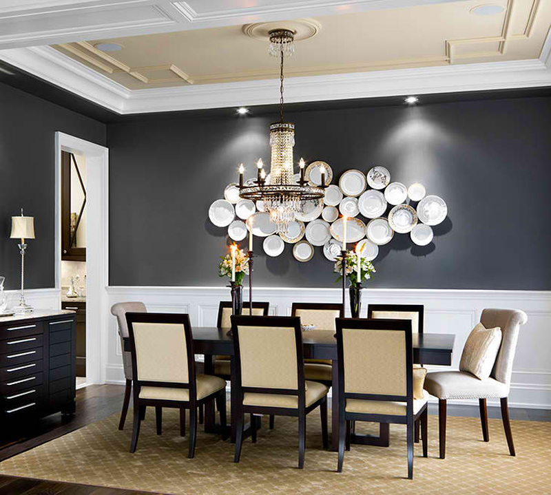 20 Beautiful Dining Rooms with Black Accent Walls | Home Design Lover