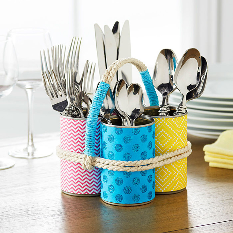 Soup Can Silverware Organizer