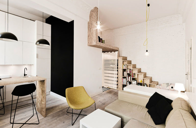kennisgeving Verkeerd Trappenhuis A 29 Square Meters Loft Apartment in Poland | Home Design Lover