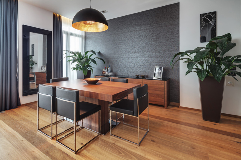 20 Beautiful Dining Rooms With Black Accent Walls Home Design Lover