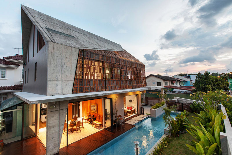 Contemporary Home with Teak Screens