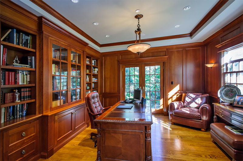 wooden office room