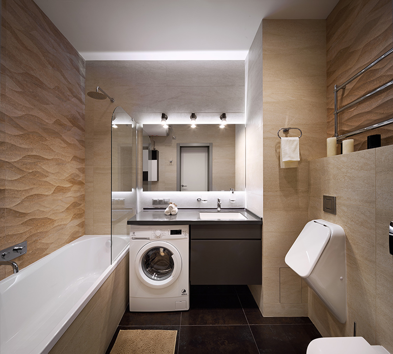 Tiny Stylish apartment bathroom