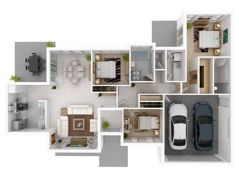 Three Bedroom Small Bloxburg House Layout