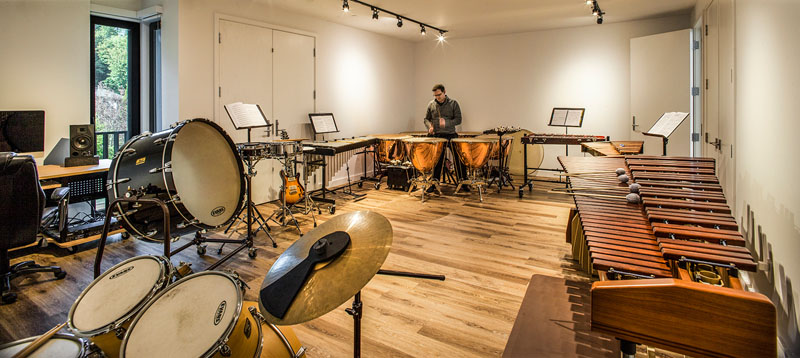 The Music Box Residence timpani rehearsal room