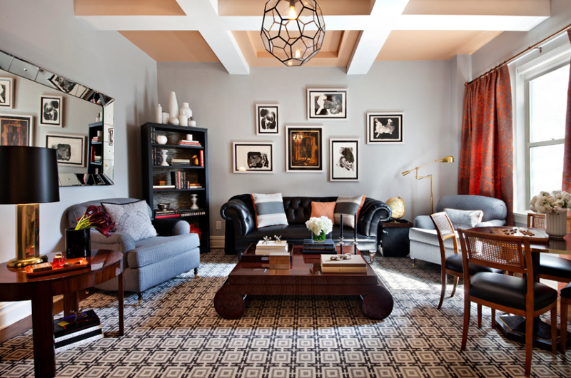 20 Beautiful Living Rooms with Geometric Carpet Patterns ...