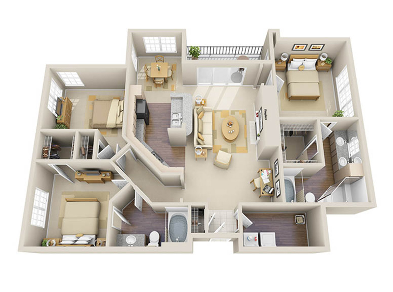 simple 3d house floor plan