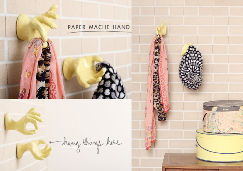 Paper Mache Hand Hooks
