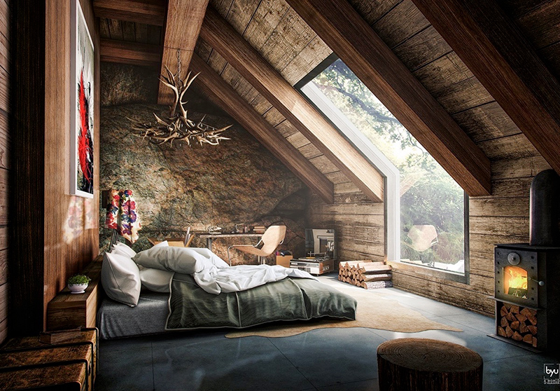 Rustic Attic Bedroom