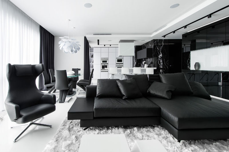 Stunning Black and White Apartment in Moscow | Home Design Lover