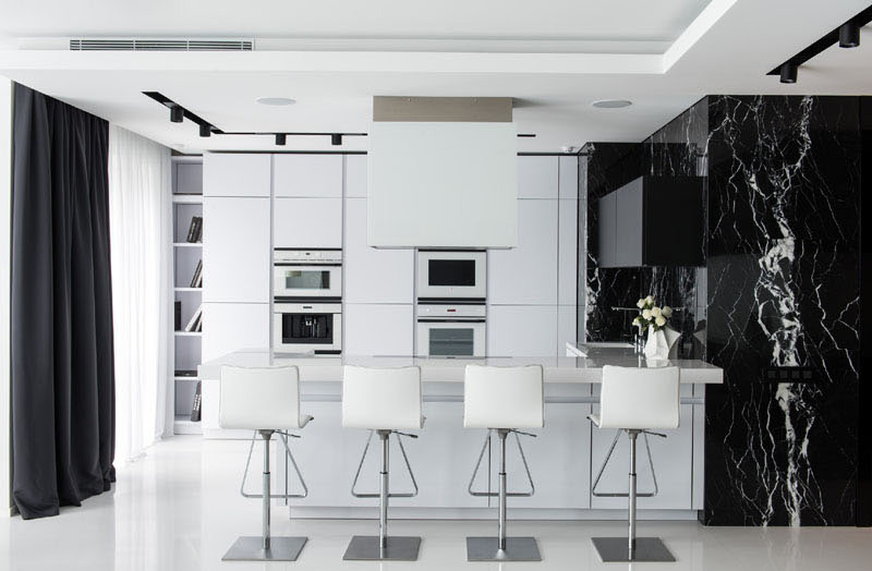 Black and White apartment kitchen