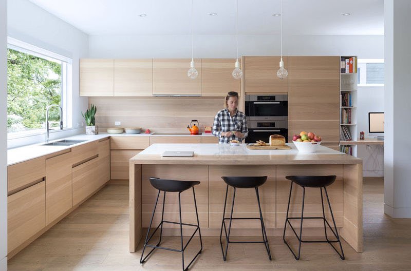 Mid-Block Contemporary House kitchen island