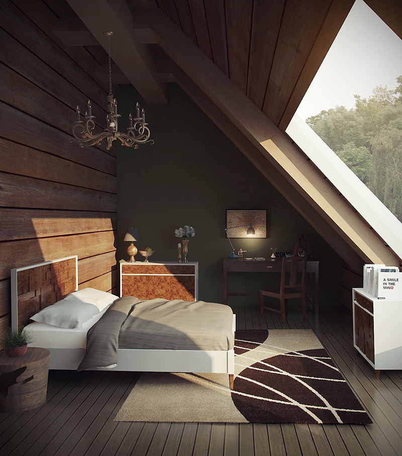 Green Bedroom Attic