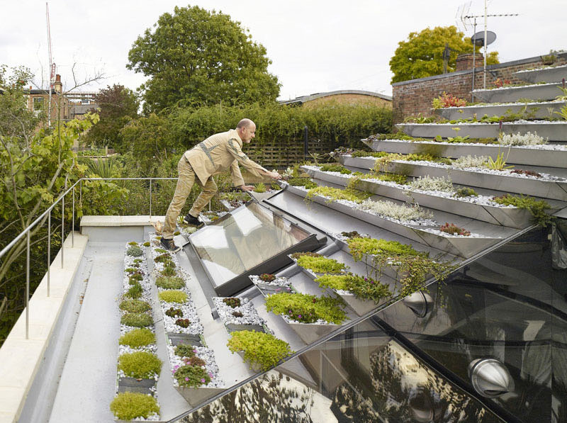 Terraced roof garden stainless steel