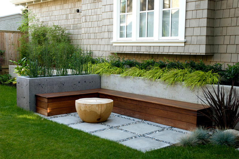 20 Pleasing Concrete Built-in Planters for the Garden | Home Design Lover