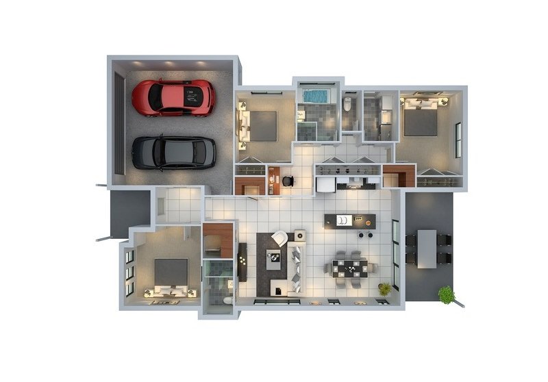 20 Designs Ideas for 3D Apartment or One-Storey Three ...