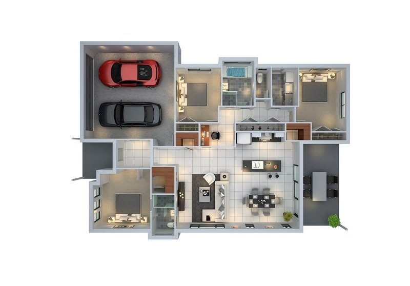 20 Designs Ideas for 3D Apartment or One-Storey Three Bedroom Floor Plans |  Home Design Lover