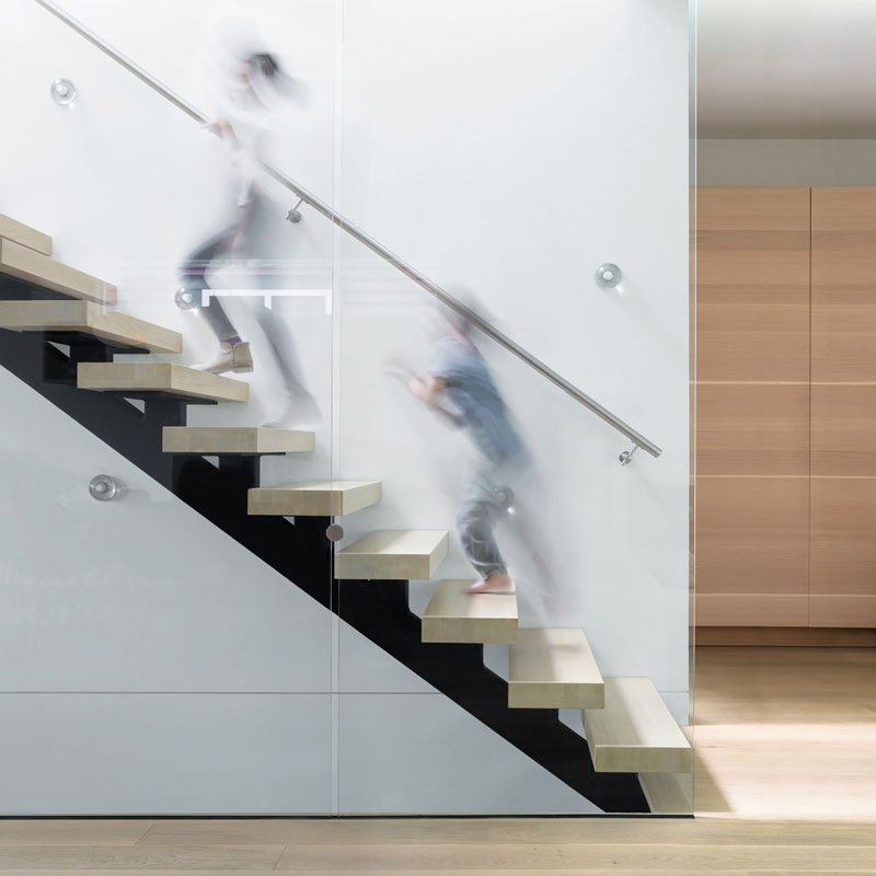 Mid-Block Contemporary House staircase