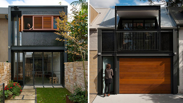 Beautiful Terrace House in Australia With Black and Wood 
