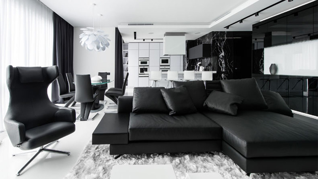 Stunning Black And White Apartment In Moscow Home Design Lover