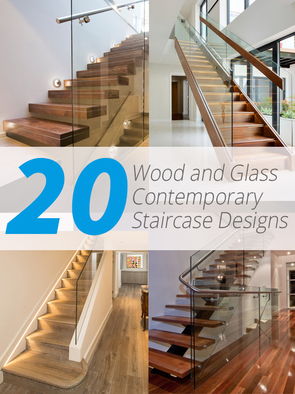 wood glass stair