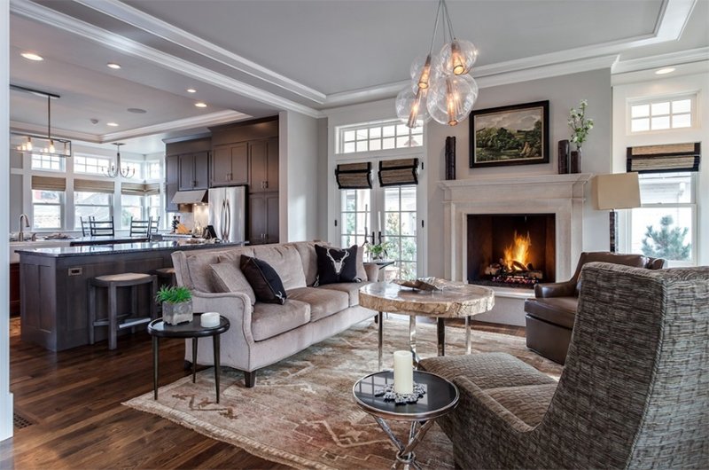 Lavender Grey And Brown Living Room