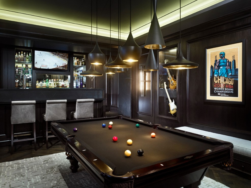 designer pool table lights