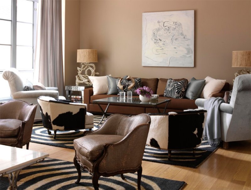 grey brown living room