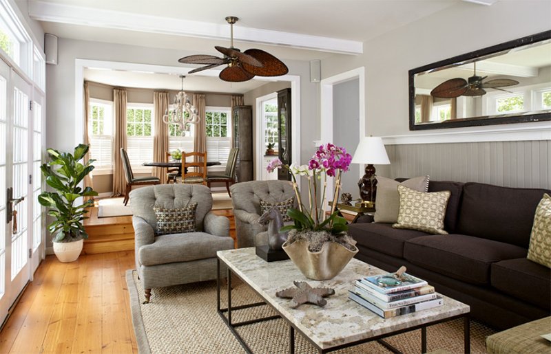 Lavender Grey And Brown Living Room