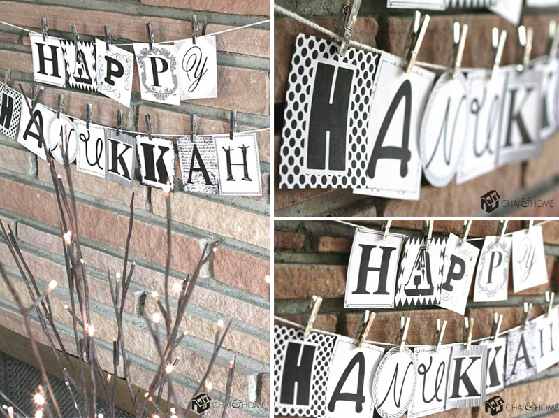 Happy Hanukkah Banner: Printable Download