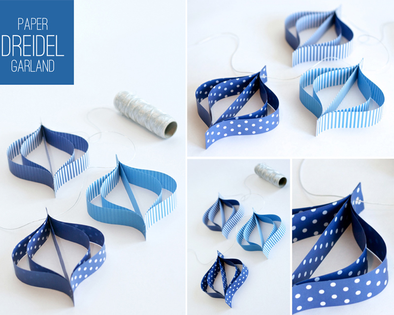 Paper Dreidel Garland