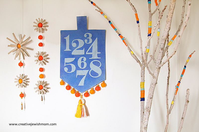 Hanukkah Craft: Eight Nights Stenciled Dreidel Wall Hanging