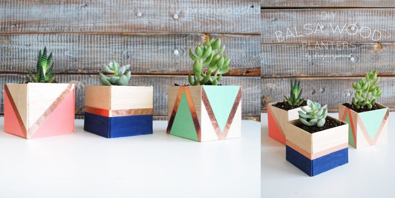 DIY Balsa Wood Planters