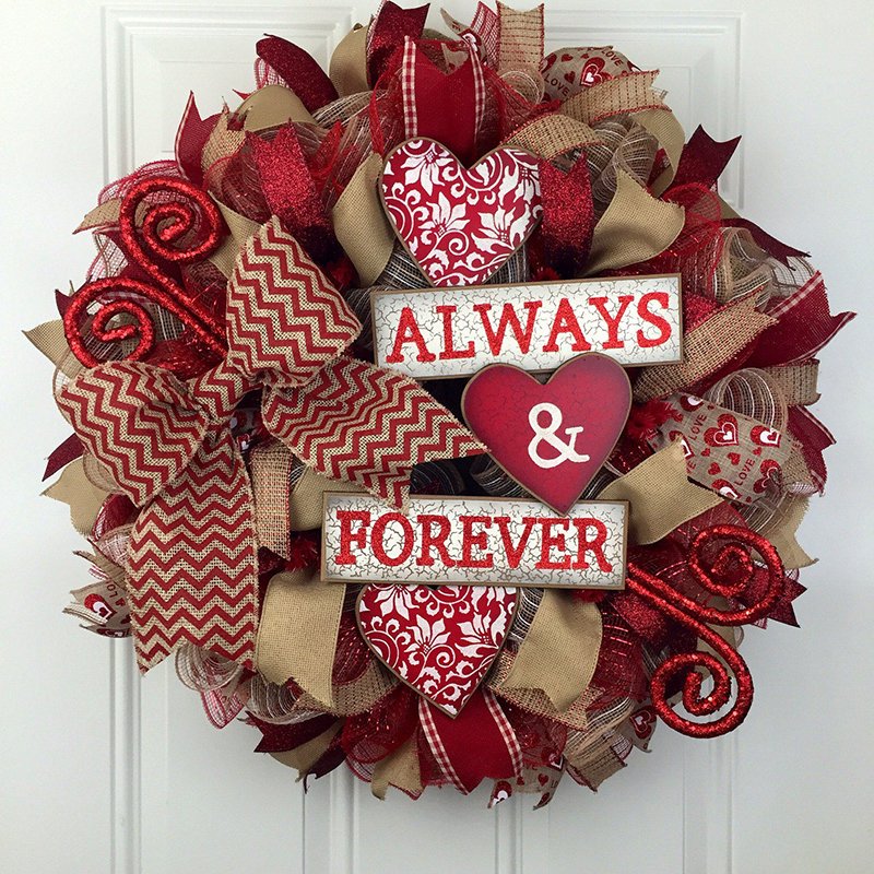 Valentine's Deco Mesh Wreath