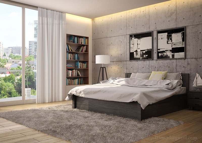 20 Appealing Bedrooms With Concrete Walls Home Design Lover