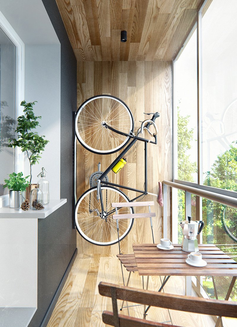 creative bike storage in small apartment