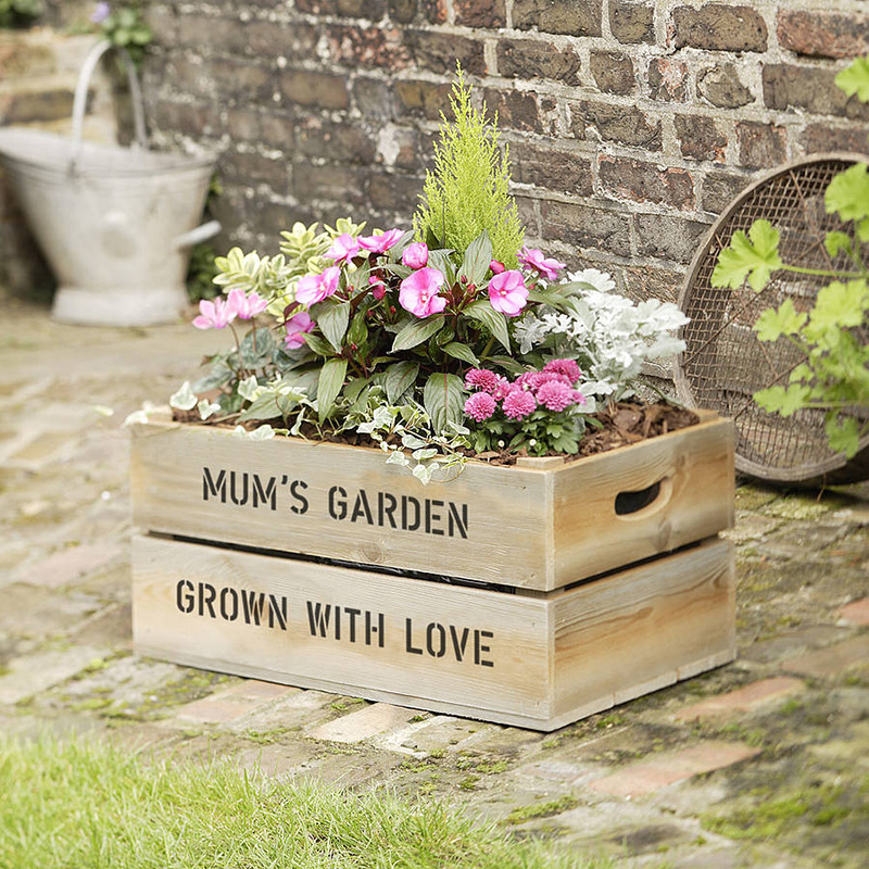 Personalized Wooden Crate Planter