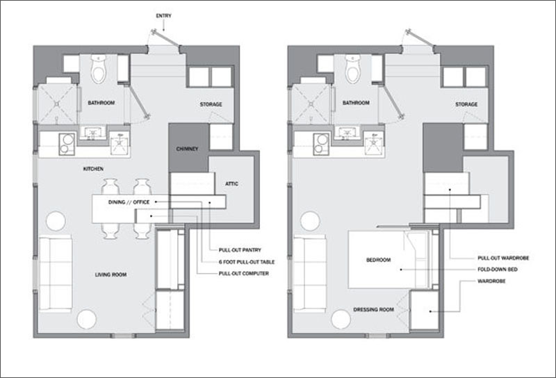 Micro Apartment floor plan