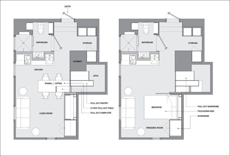 West Village Micro Apartment Turns into a MultiFunctional Home Home