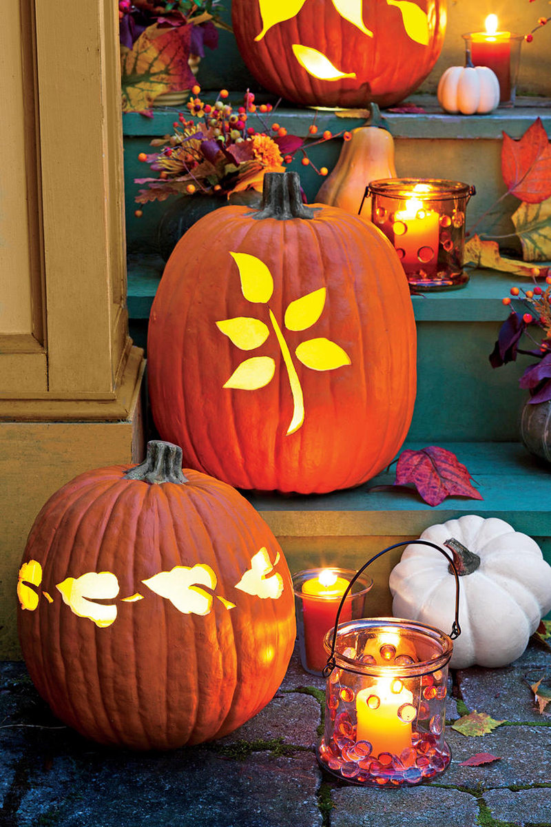 Illuminating Fall Leaf Pumpkin