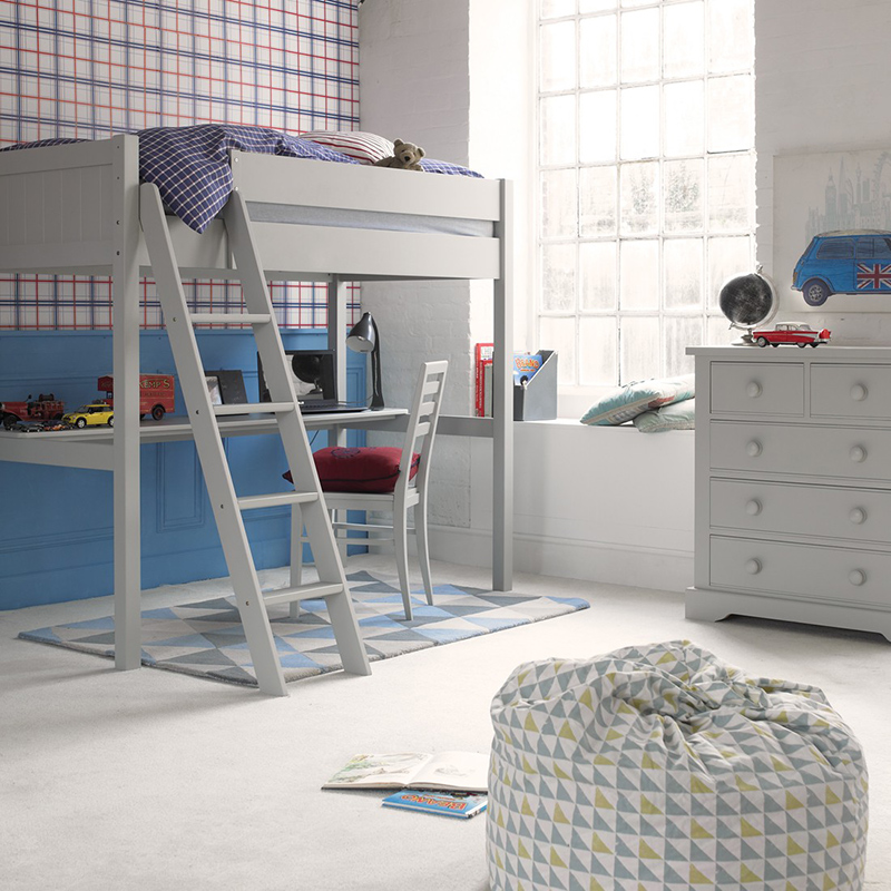 Fargo Farleigh Grey High Sleeper with Full Length Desk