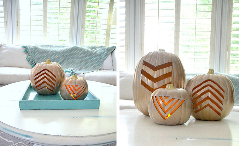 Gold Geometric Pumpkin