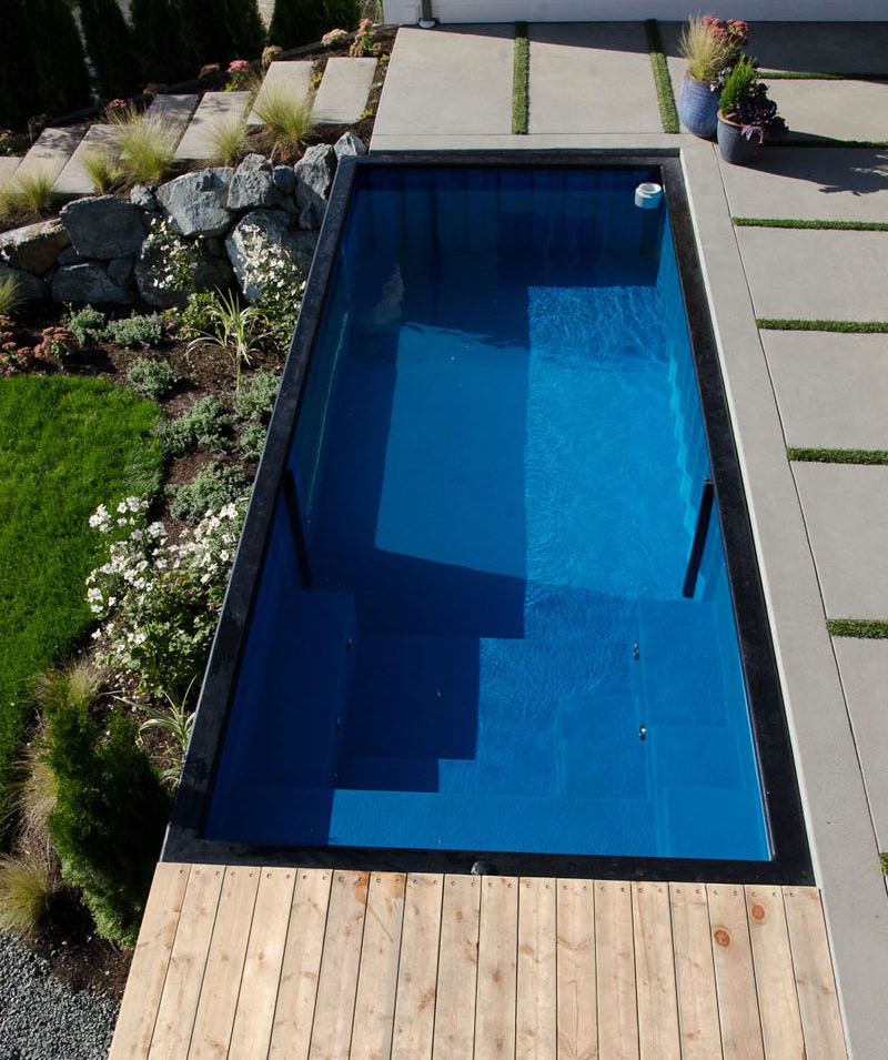 Shipping Container Swimming Pool steps