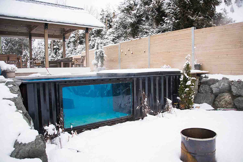 shipping container pool inground