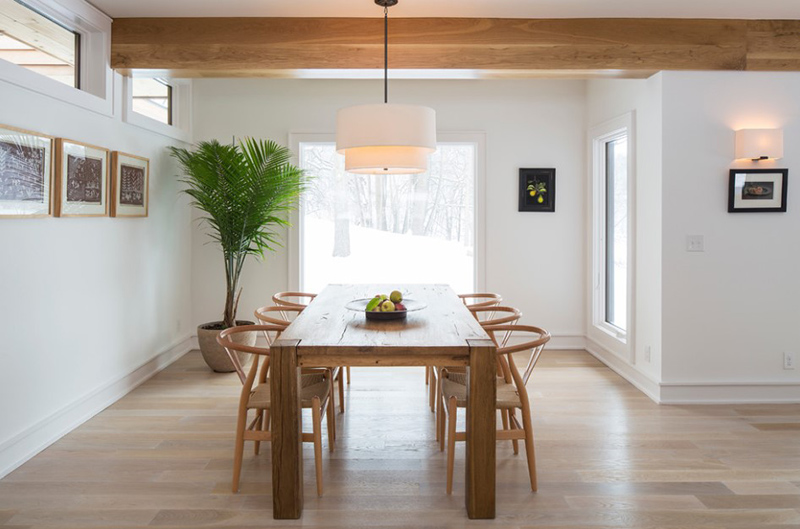 dining room light wood floors