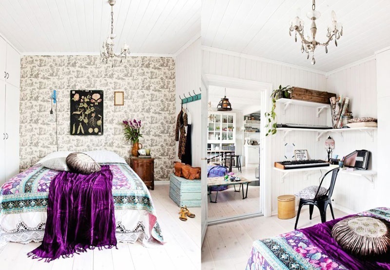 purple boho bedroom