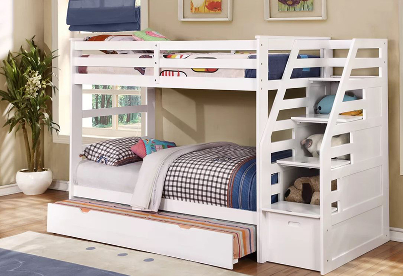 Cosmo Twin over Twin Bunk Bed with Trundle and Storage