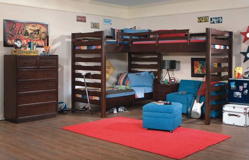 space saving double deck bed